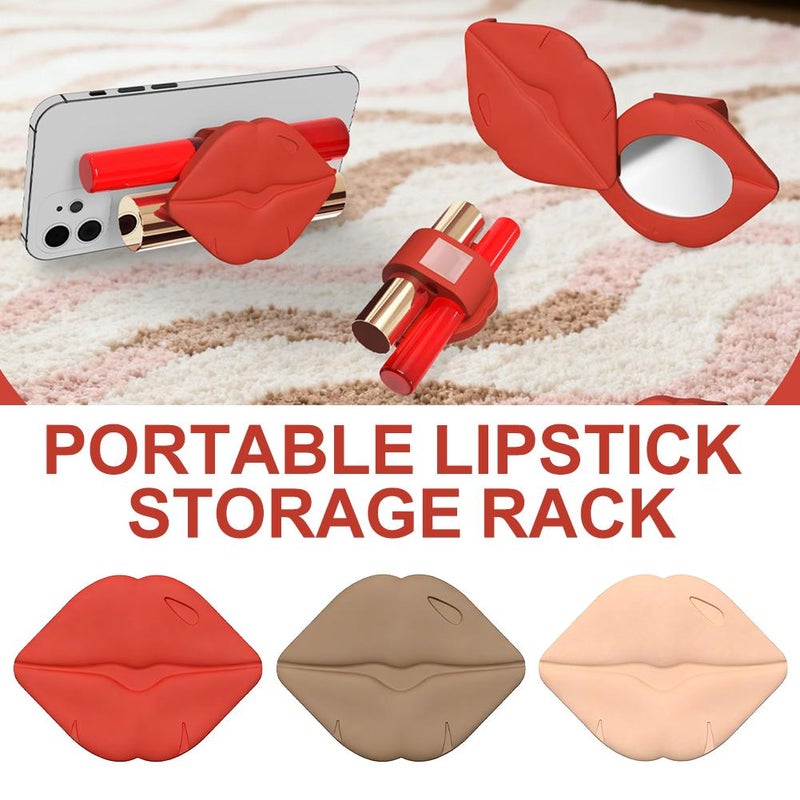 Adhesive Lip Gloss Balm Holder Adjustable Flexible Silicone Device Portable Birthday Gift for Girlfriend (Brown) - Image 3